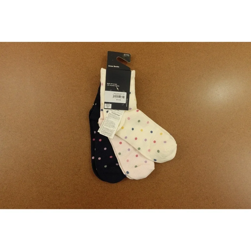 Gap Kids Medium Girls Shoe Size 13-2 Colorful Polka Dot Crew Socks 3 Pairs NWT